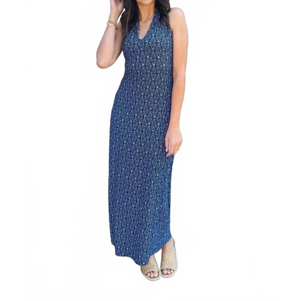 NEW VIERECK vodka flowy dress in navy combo
